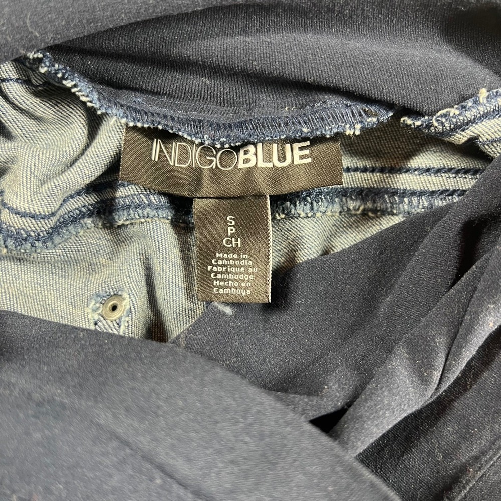 Indigo Blue Maternity Ankle Skinny Jeans Secret Fit Belly Distressed Blue Small - Picture 5 of 8